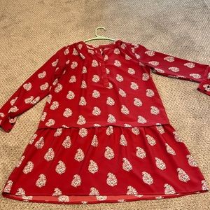 Pink/red dress with button sleeves